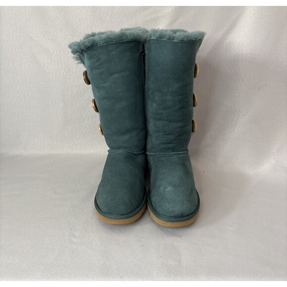 Womens UGG Boots Bailey Button Tall Triplet Teal Suede Boho Festival Rare Color6 - Picture 6 of 16